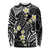 Plumeria With Black Polynesian Tattoo Pattern Long Sleeve Shirt