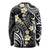 Plumeria With Black Polynesian Tattoo Pattern Long Sleeve Shirt