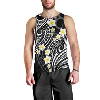 Plumeria With Black Polynesian Tattoo Pattern Men Tank Top LT05 - Polynesian Pride