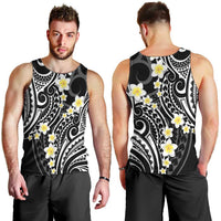 Plumeria With Black Polynesian Tattoo Pattern Men Tank Top LT05 - Polynesian Pride