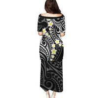 Plumeria With Black Polynesian Tattoo Pattern Puletasi LT05 - Polynesian Pride