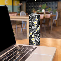 Plumeria With Black Polynesian Tattoo Pattern Skinny Tumbler LT05 - Polynesian Pride