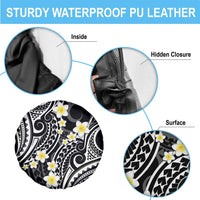 Plumeria With Black Polynesian Tattoo Pattern Spare Tire Cover LT05 - Polynesian Pride