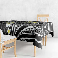 Plumeria With Black Polynesian Tattoo Pattern Tablecloth LT05 - Polynesian Pride