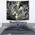 Plumeria With Black Polynesian Tattoo Pattern Tapestry