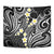 Plumeria With Black Polynesian Tattoo Pattern Tapestry