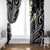 Plumeria With Black Polynesian Tattoo Pattern Window Curtain