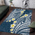 Plumeria With Blue Polynesian Tattoo Pattern Area Rug