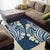 Plumeria With Blue Polynesian Tattoo Pattern Area Rug