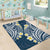 Plumeria With Blue Polynesian Tattoo Pattern Area Rug