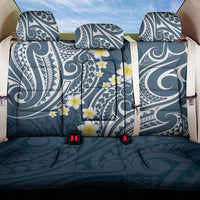 Plumeria With Blue Polynesian Tattoo Pattern Back Car Seat Cover