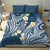 Plumeria With Blue Polynesian Tattoo Pattern Bedding Set