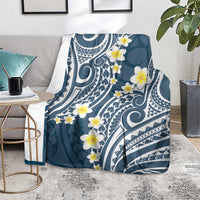 Plumeria With Blue Polynesian Tattoo Pattern Blanket LT05 - Polynesian Pride