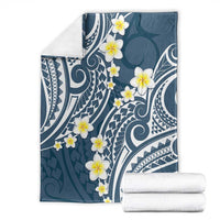 Plumeria With Blue Polynesian Tattoo Pattern Blanket LT05 - Polynesian Pride