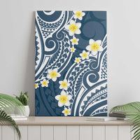 Plumeria With Blue Polynesian Tattoo Pattern Canvas Wall Art LT05 - Polynesian Pride