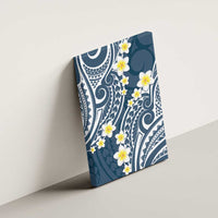 Plumeria With Blue Polynesian Tattoo Pattern Canvas Wall Art LT05 - Polynesian Pride