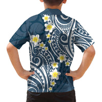 Plumeria With Blue Polynesian Tattoo Pattern Family Matching Puletasi and Hawaiian Shirt LT05 - Polynesian Pride