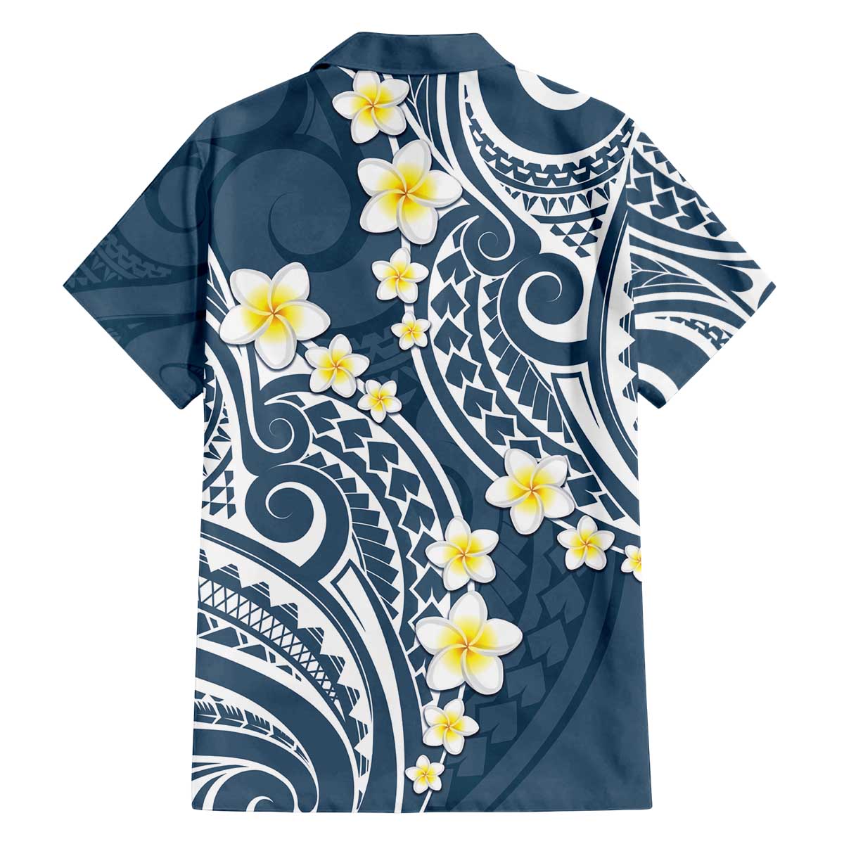 Plumeria With Blue Polynesian Tattoo Pattern Family Matching Puletasi and Hawaiian Shirt LT05 - Polynesian Pride