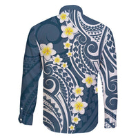 Plumeria With Blue Polynesian Tattoo Pattern Family Matching Summer Maxi Dress and Hawaiian Shirt LT05 - Polynesian Pride