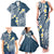 Plumeria With Blue Polynesian Tattoo Pattern Family Matching Tank Maxi Dress and Hawaiian Shirt