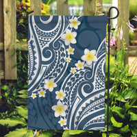 Plumeria With Blue Polynesian Tattoo Pattern Garden Flag LT05 Garden Flag Blue - Polynesian Pride