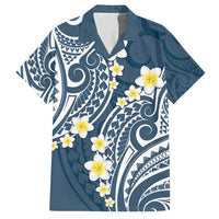 Plumeria With Blue Polynesian Tattoo Pattern Hawaiian Shirt LT05 Blue - Polynesian Pride