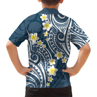 Plumeria With Blue Polynesian Tattoo Pattern Hawaiian Shirt LT05 - Polynesian Pride