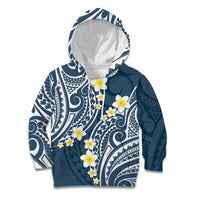 Plumeria With Blue Polynesian Tattoo Pattern Kid Hoodie