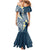 Plumeria With Blue Polynesian Tattoo Pattern Mermaid Dress