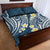 Plumeria With Blue Polynesian Tattoo Pattern Quilt Bed Set