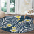 Plumeria With Blue Polynesian Tattoo Pattern Round Carpet