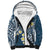 Plumeria With Blue Polynesian Tattoo Pattern Sherpa Hoodie