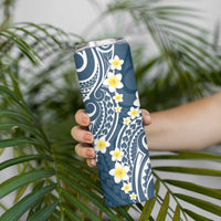 Plumeria With Blue Polynesian Tattoo Pattern Skinny Tumbler LT05 - Polynesian Pride
