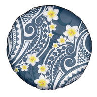Plumeria With Blue Polynesian Tattoo Pattern Spare Tire Cover LT05 - Polynesian Pride