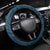Plumeria With Blue Polynesian Tattoo Pattern Steering Wheel Cover