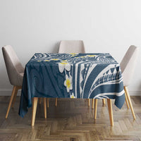 Plumeria With Blue Polynesian Tattoo Pattern Tablecloth LT05 - Polynesian Pride