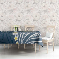 Plumeria With Blue Polynesian Tattoo Pattern Tablecloth LT05 - Polynesian Pride