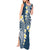 Plumeria With Blue Polynesian Tattoo Pattern Tank Maxi Dress