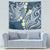 Plumeria With Blue Polynesian Tattoo Pattern Tapestry