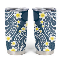 Plumeria With Blue Polynesian Tattoo Pattern Tumbler Cup LT05 Blue - Polynesian Pride