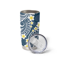 Plumeria With Blue Polynesian Tattoo Pattern Tumbler Cup LT05 - Polynesian Pride