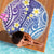 Plumeria With Galaxy Polynesian Tattoo Pattern Beach Blanket