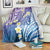 Plumeria With Galaxy Polynesian Tattoo Pattern Blanket