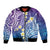 Plumeria With Galaxy Polynesian Tattoo Pattern Bomber Jacket