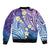 Plumeria With Galaxy Polynesian Tattoo Pattern Bomber Jacket