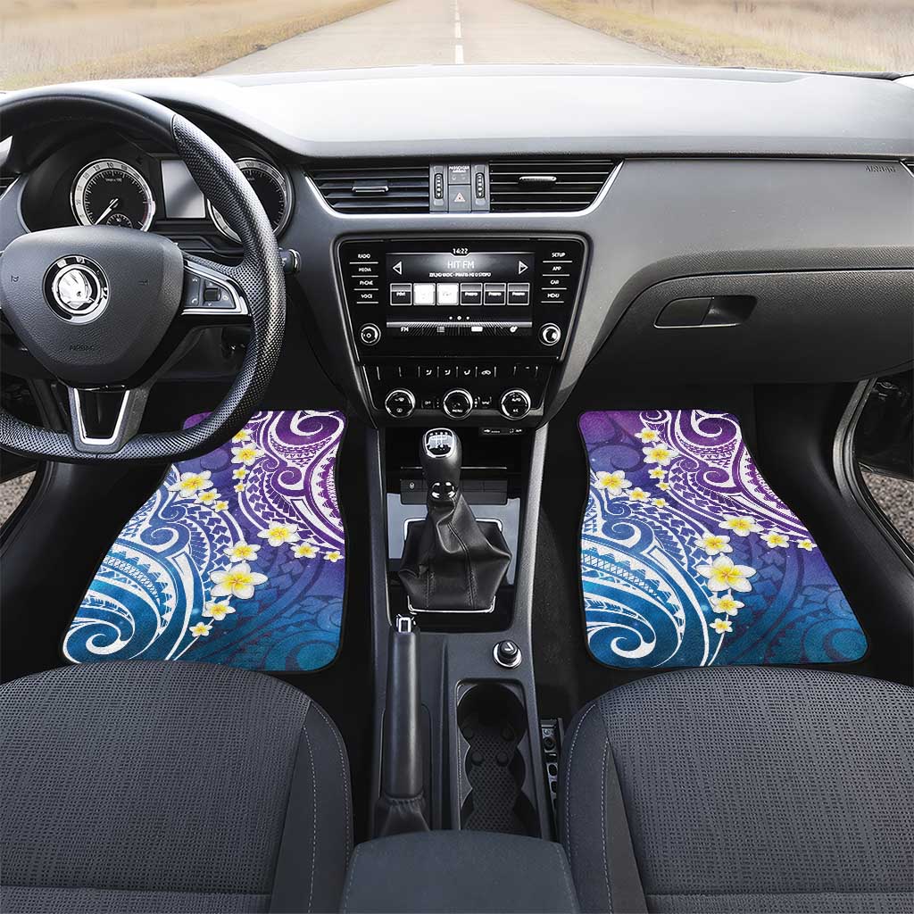 Plumeria With Galaxy Polynesian Tattoo Pattern Car Mats LT05 Set 2pcs - Front Galaxy - Polynesian Pride