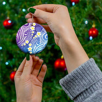 Plumeria With Galaxy Polynesian Tattoo Pattern Ceramic Ornament LT05 - Polynesian Pride