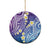 Plumeria With Galaxy Polynesian Tattoo Pattern Ceramic Ornament