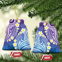 Plumeria With Galaxy Polynesian Tattoo Pattern Ceramic Ornament LT05 Bell Flake Galaxy - Polynesian Pride