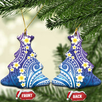 Plumeria With Galaxy Polynesian Tattoo Pattern Ceramic Ornament LT05 Christmas Tree Galaxy - Polynesian Pride